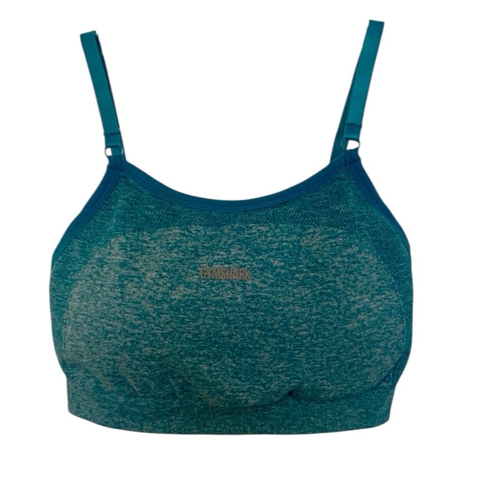 Gymshark Blue Sports Bra with Adjustable Straps and Supportive Band - Size Small